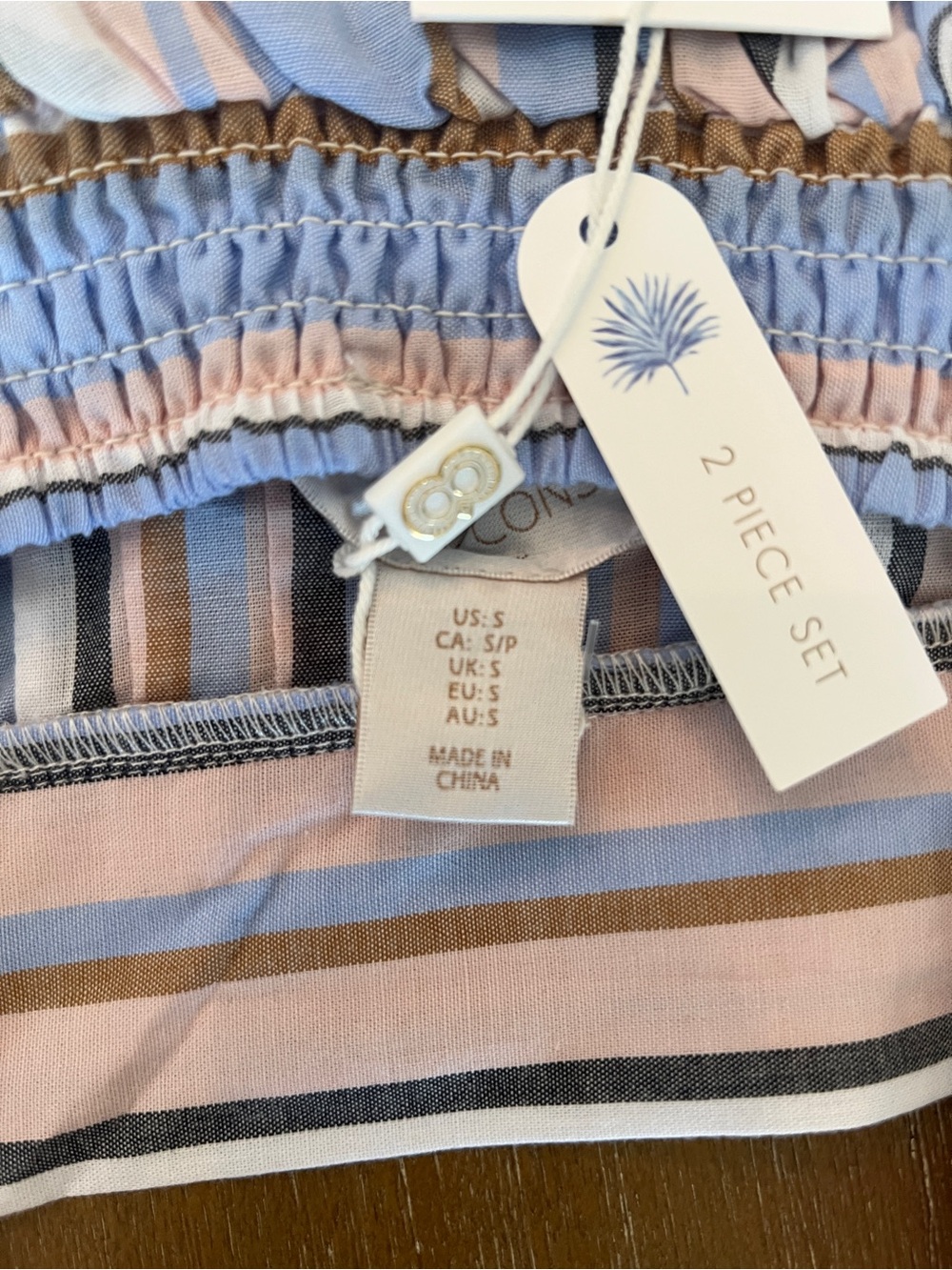 NWT  ✧💎Caroline Constas💎✧  Blue Pink Brown White Stripe Top Shorts Set Size S - Picture 6 of 6